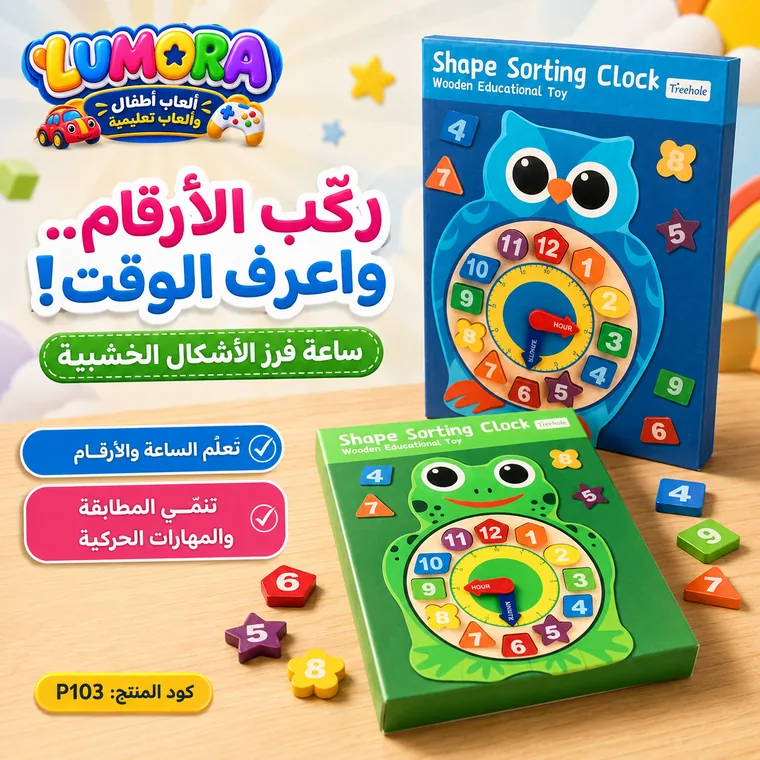 ساعة فرز الأشكال والأرقام