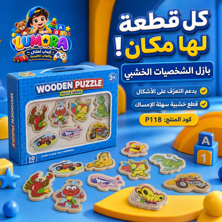 بازل الشخصيات الخشبية