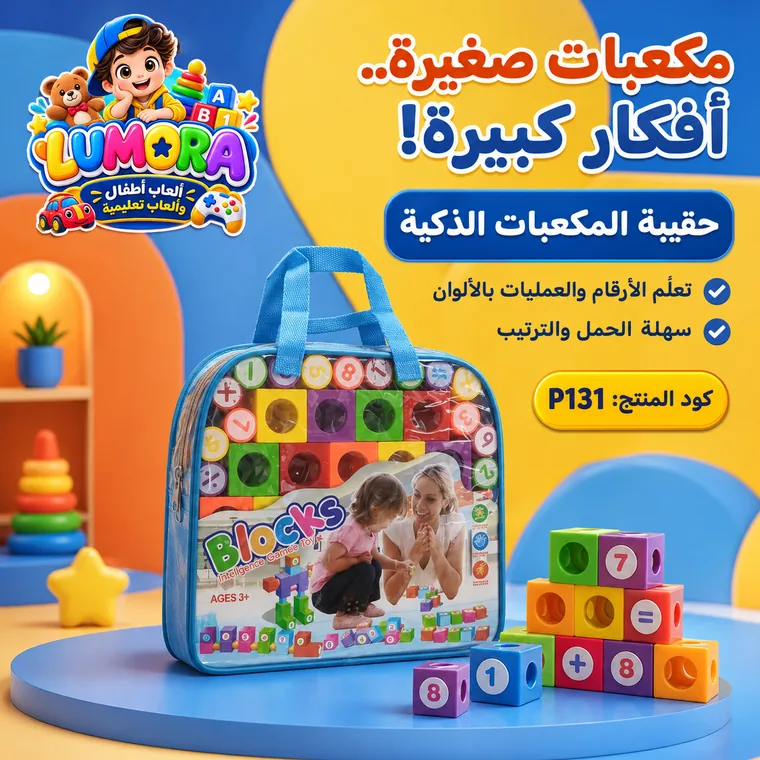 حقيبة المكعبات الذكية الملونة