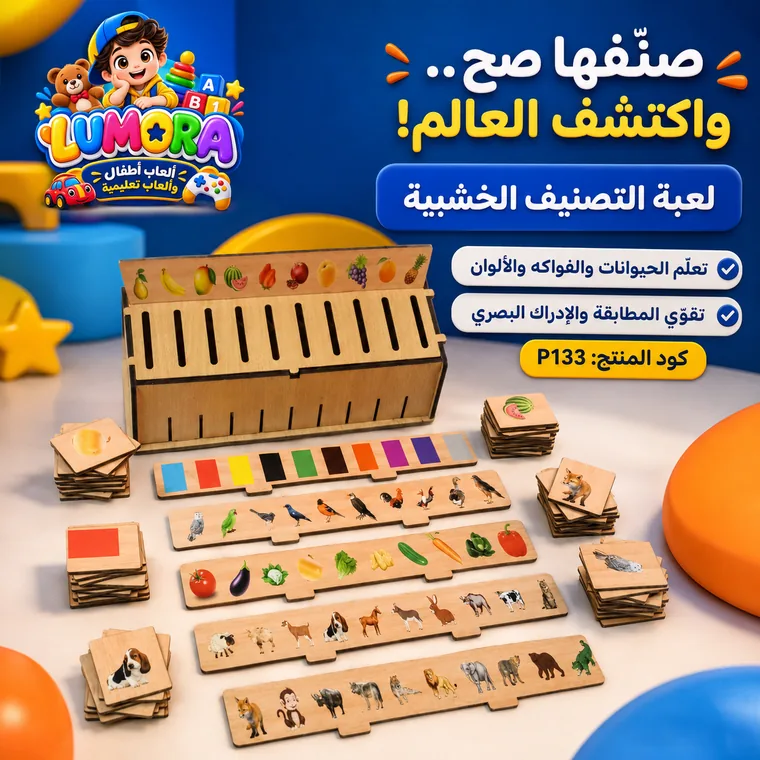 لوحة التصنيف الخشبية التعليمية