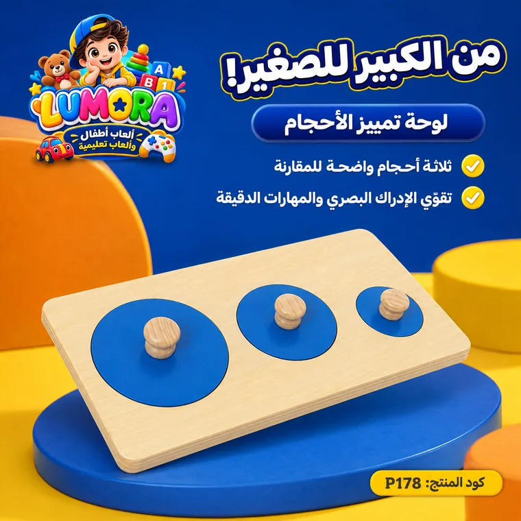 لوحة مونتيسوري لتمييز الأحجام