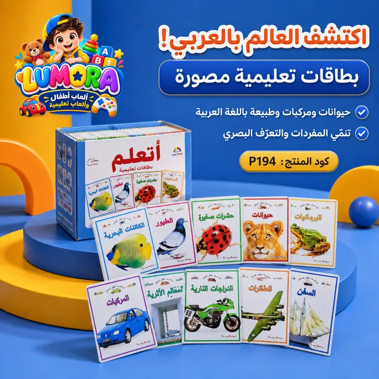 بطاقات تعليمية عربية مصورة