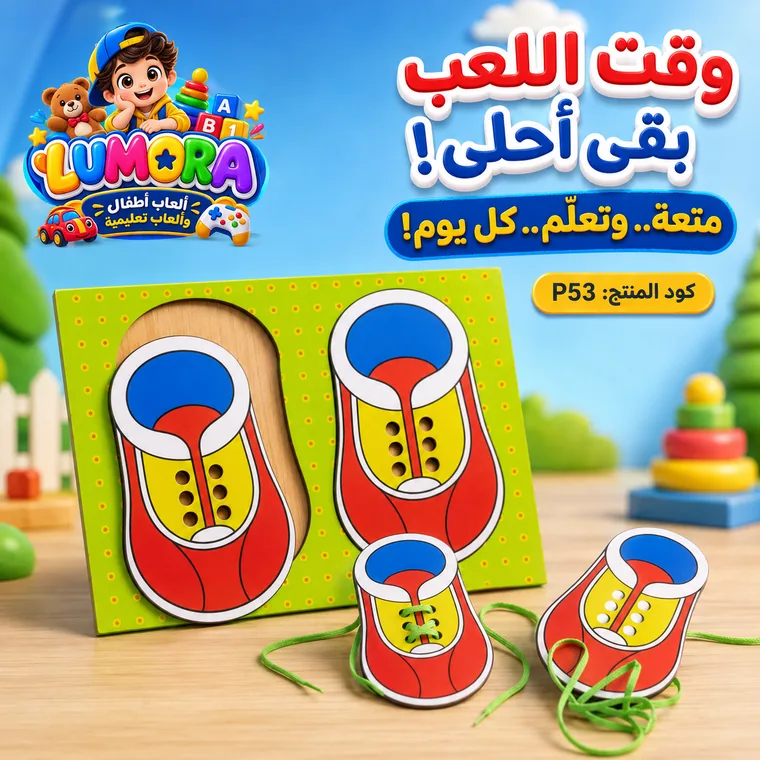 لوحة ربط الحذاء التعليمية