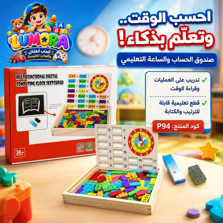 صندوق تعلم الوقت والساعة